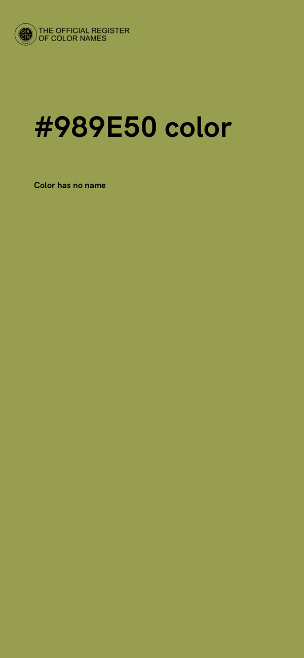 #989E50 color image