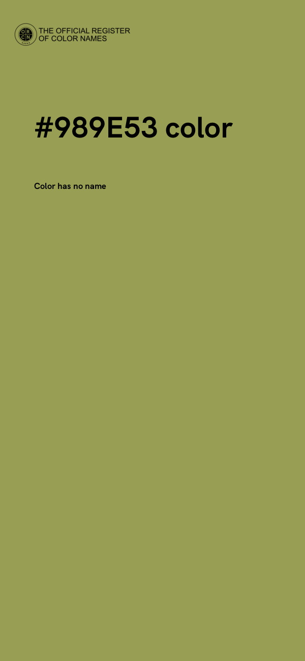 #989E53 color image