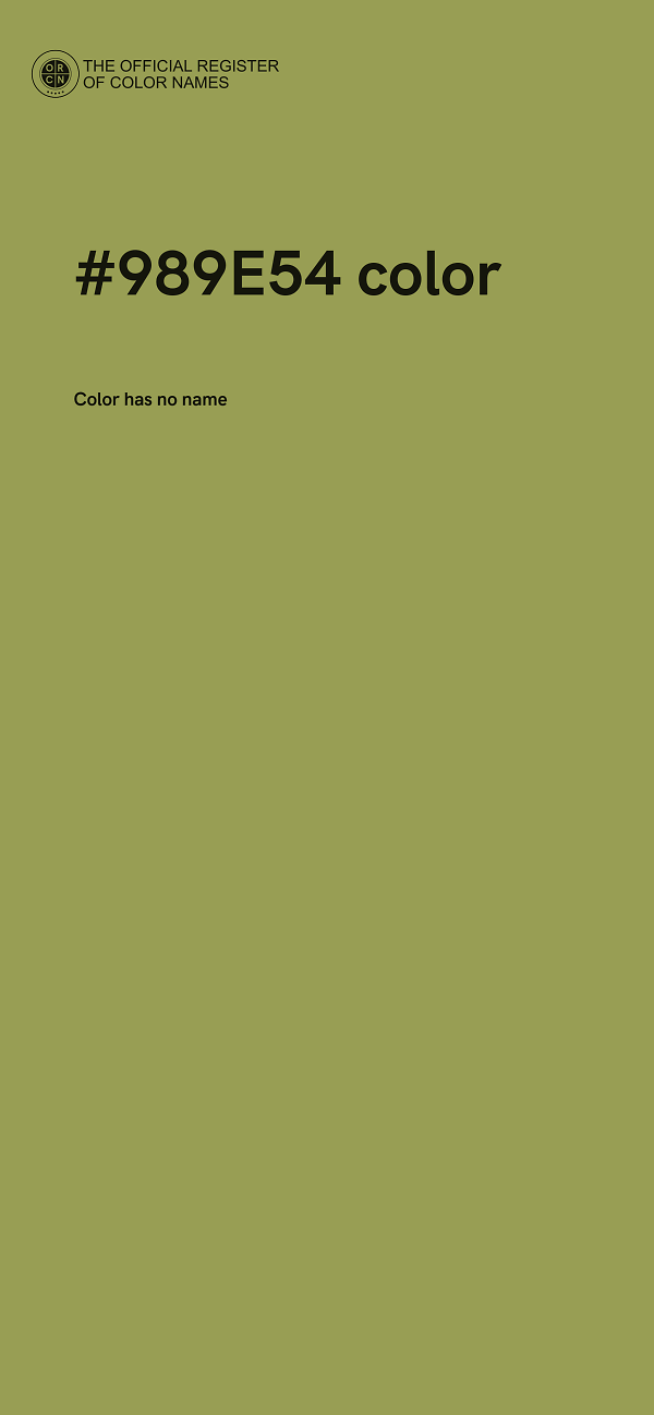#989E54 color image