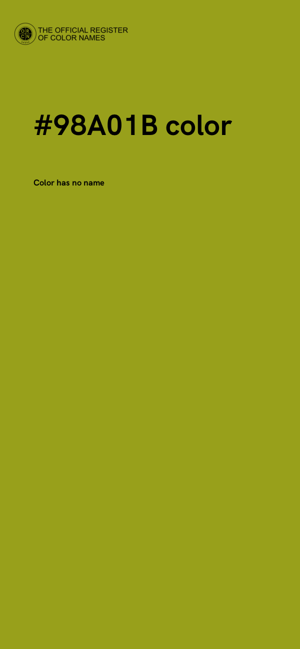 #98A01B color image
