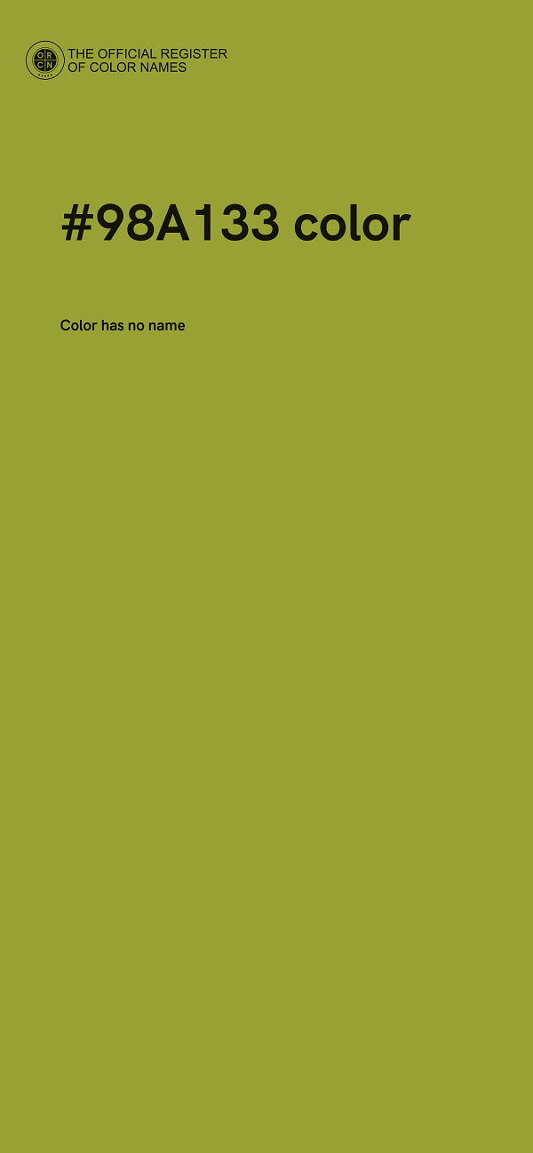 #98A133 color image
