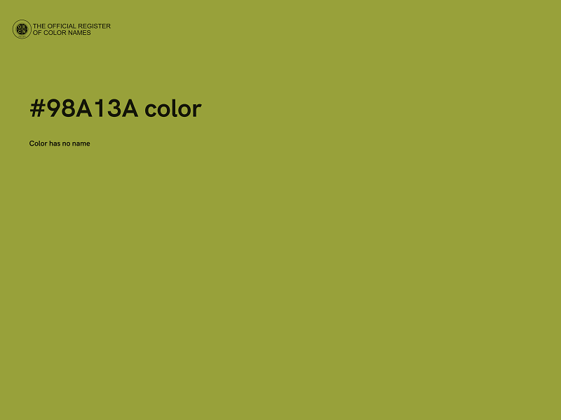 #98A13A color image