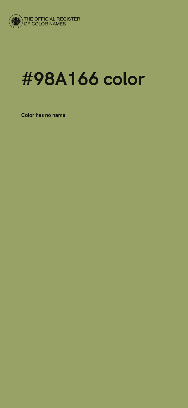 #98A166 color image