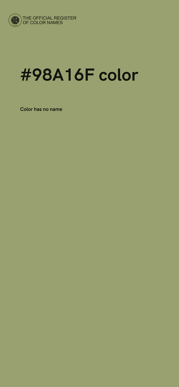 #98A16F color image