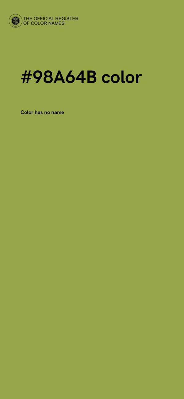 #98A64B color image