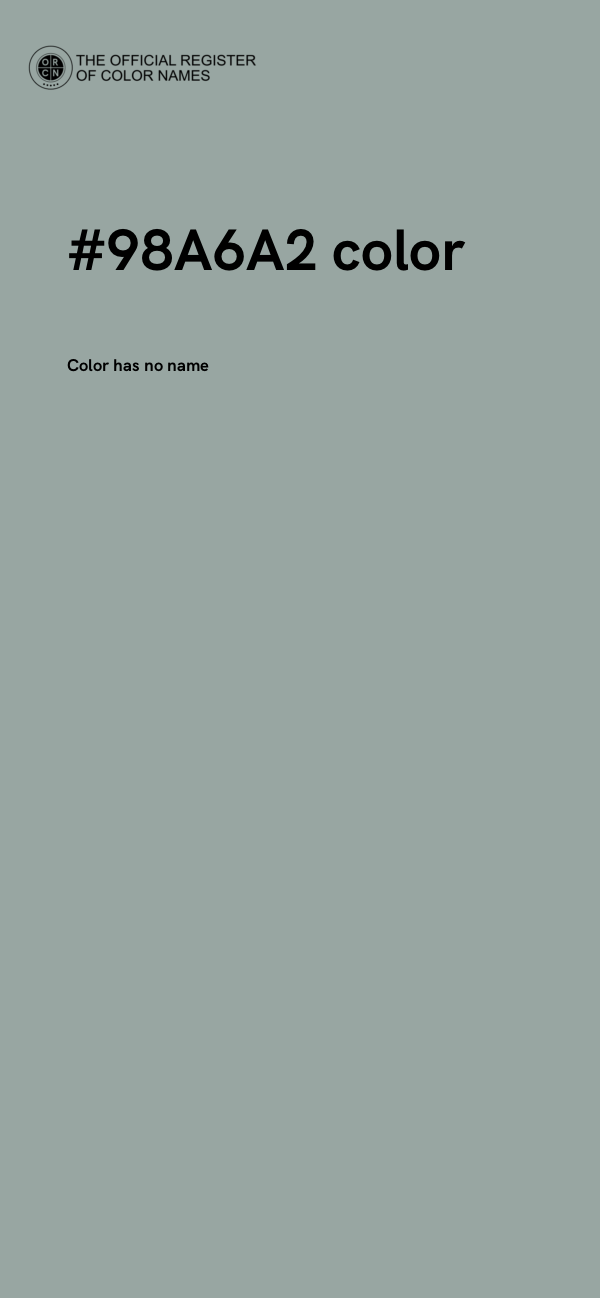 #98A6A2 color image