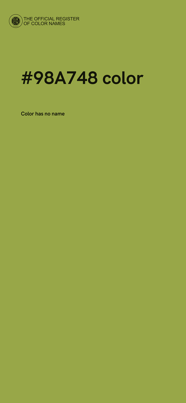 #98A748 color image