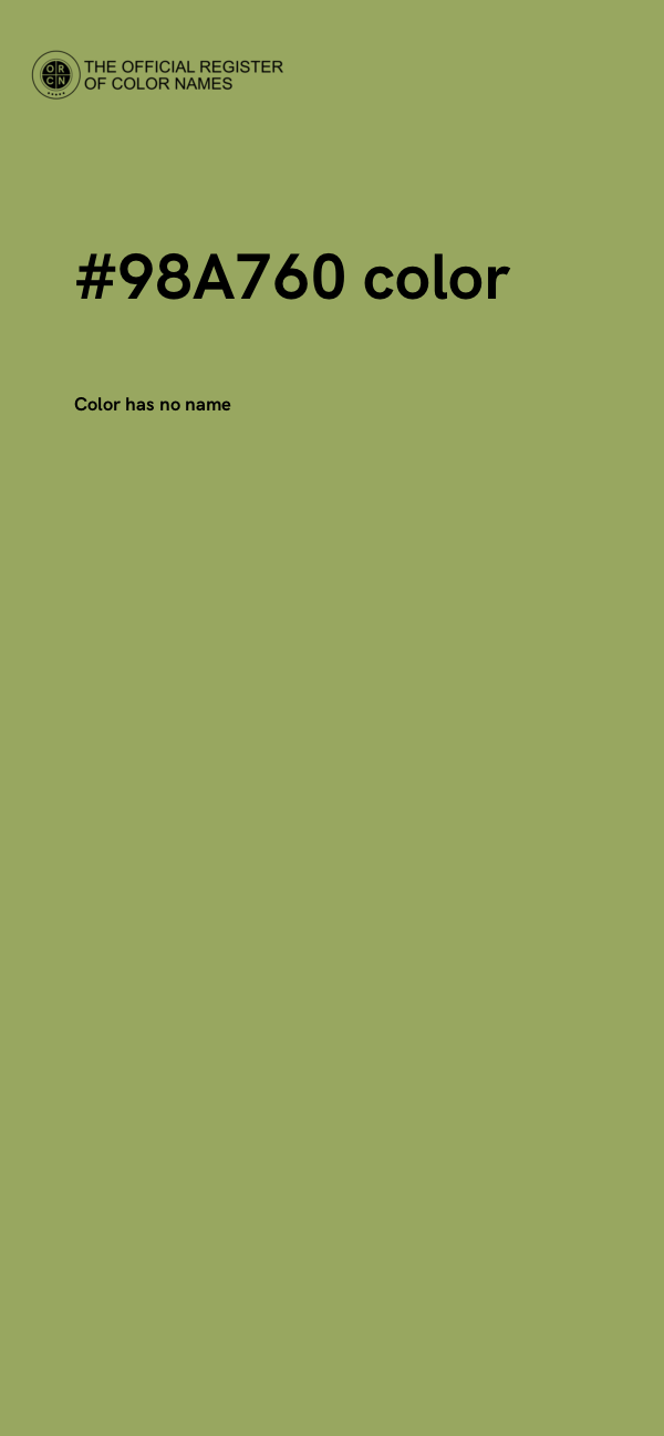 #98A760 color image