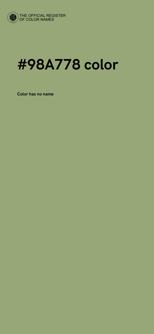 #98A778 color image