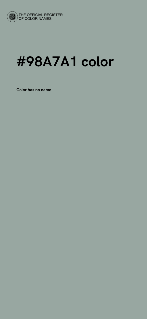 #98A7A1 color image