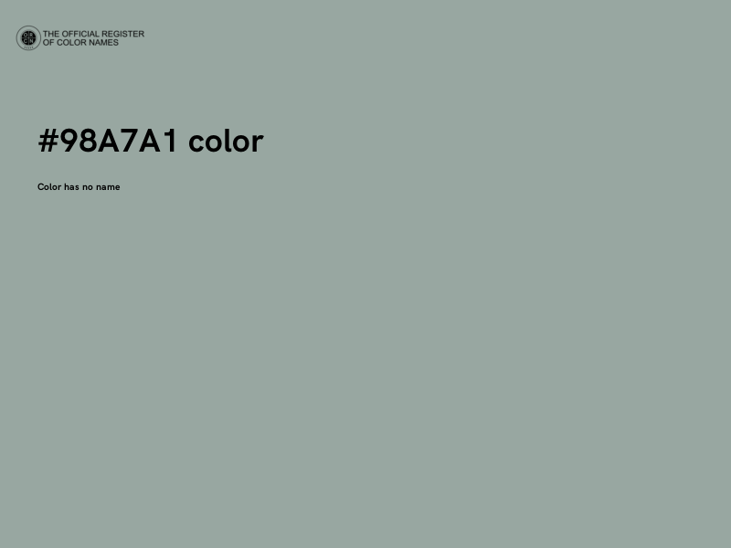 #98A7A1 color image