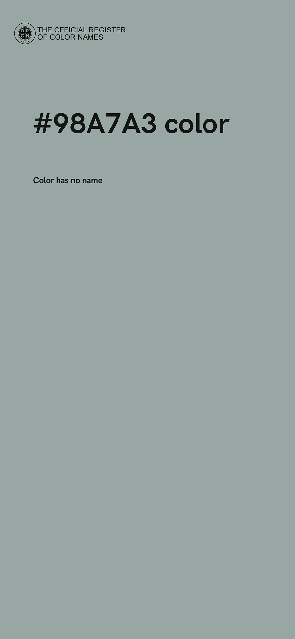 #98A7A3 color image