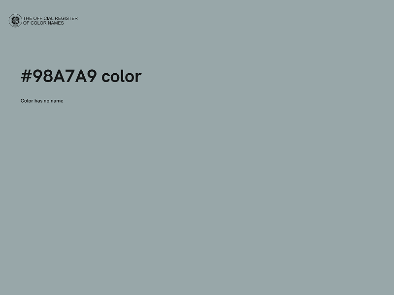 #98A7A9 color image