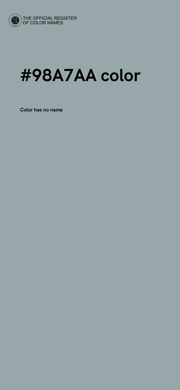 #98A7AA color image
