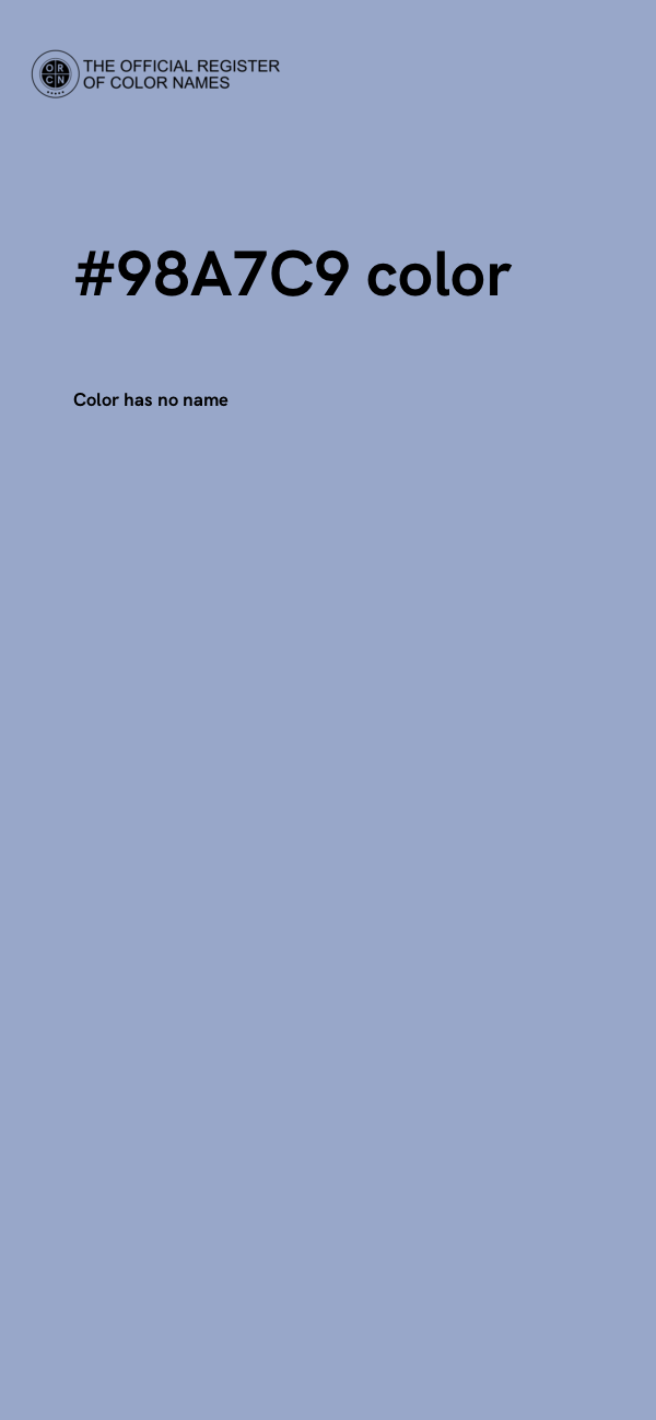 #98A7C9 color image