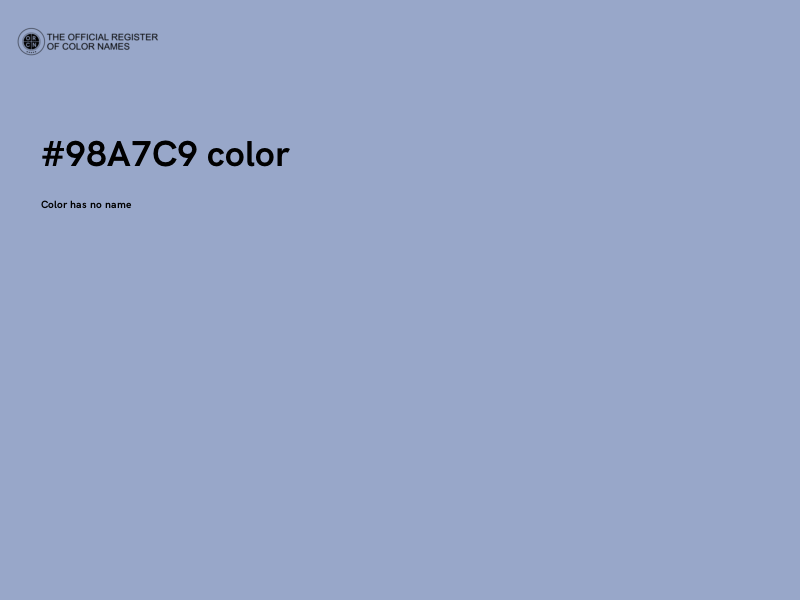 #98A7C9 color image