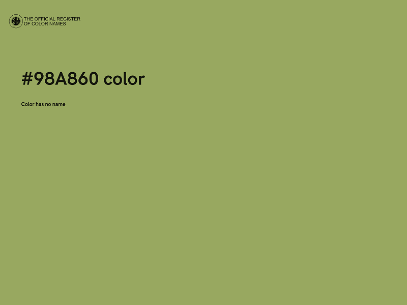 #98A860 color image