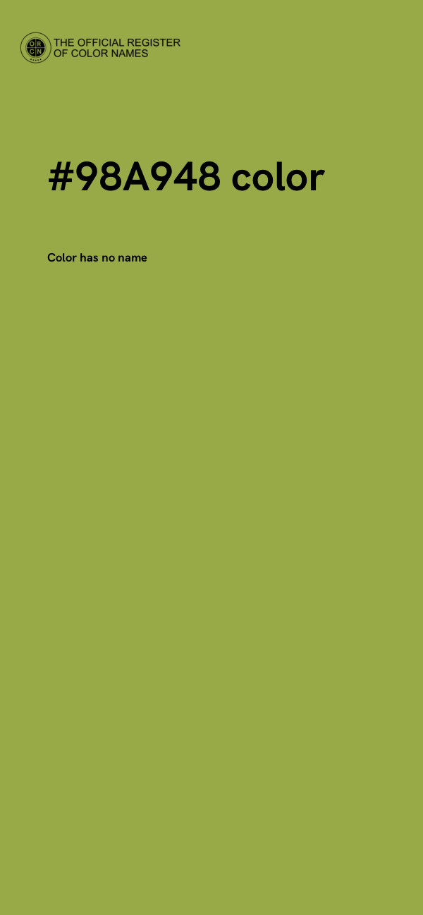#98A948 color image