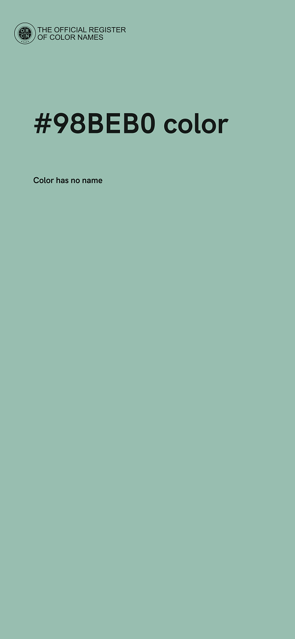 #98BEB0 color image