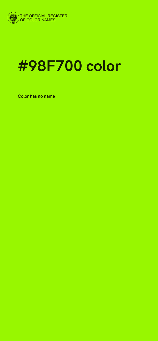 #98F700 color image