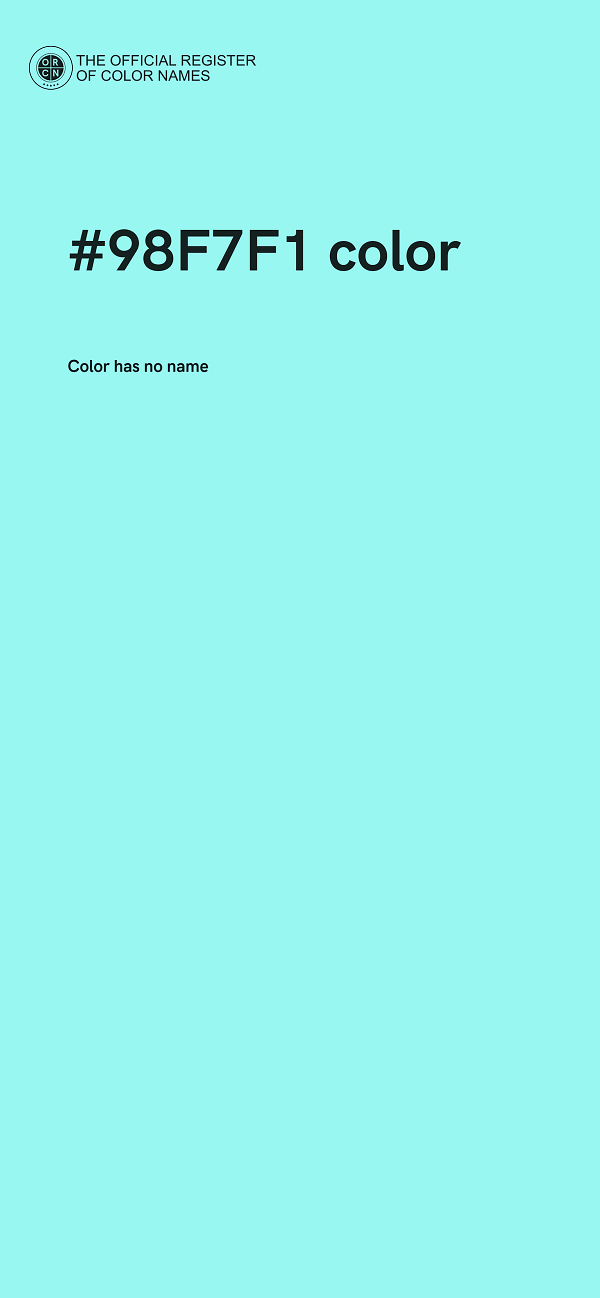 #98F7F1 color image