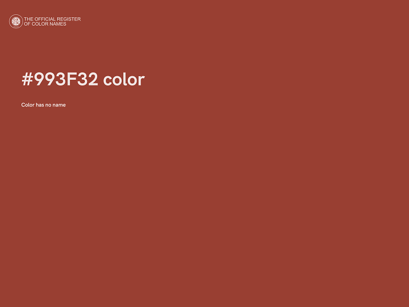 #993F32 color image