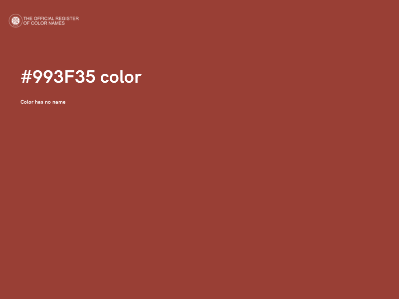 #993F35 color image