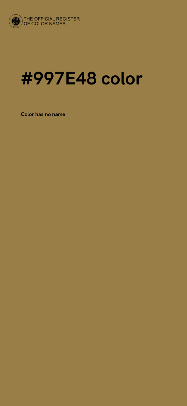 #997E48 color image