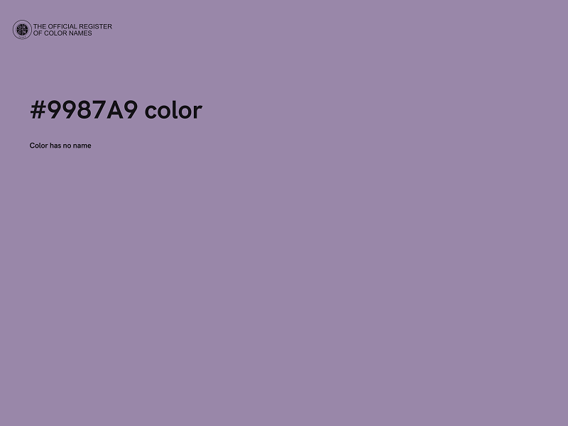 #9987A9 color image