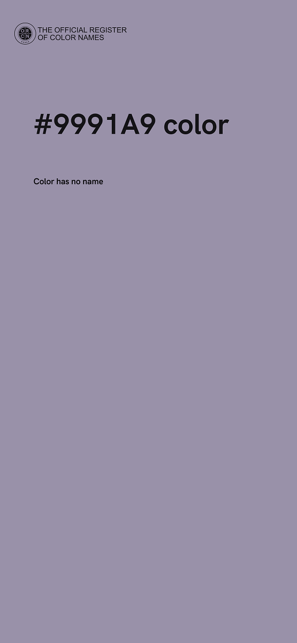 #9991A9 color image