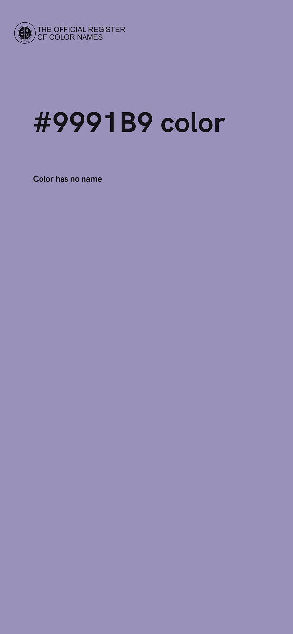 #9991B9 color image