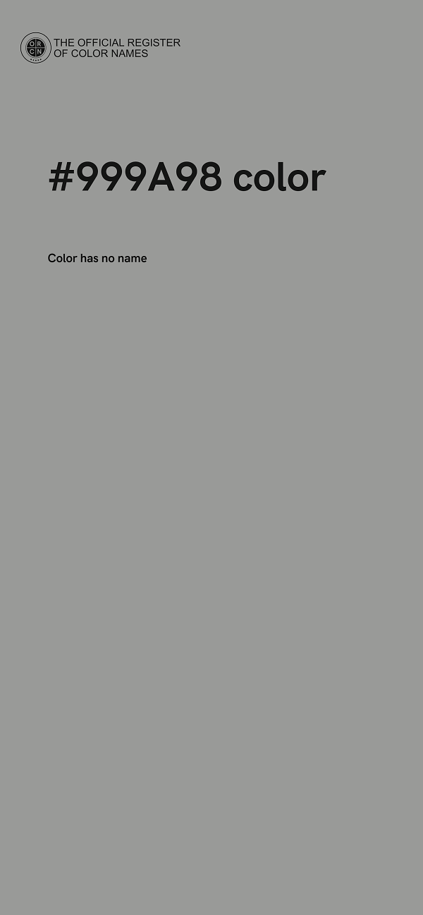 #999A98 color image