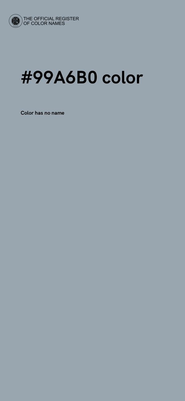 #99A6B0 color image