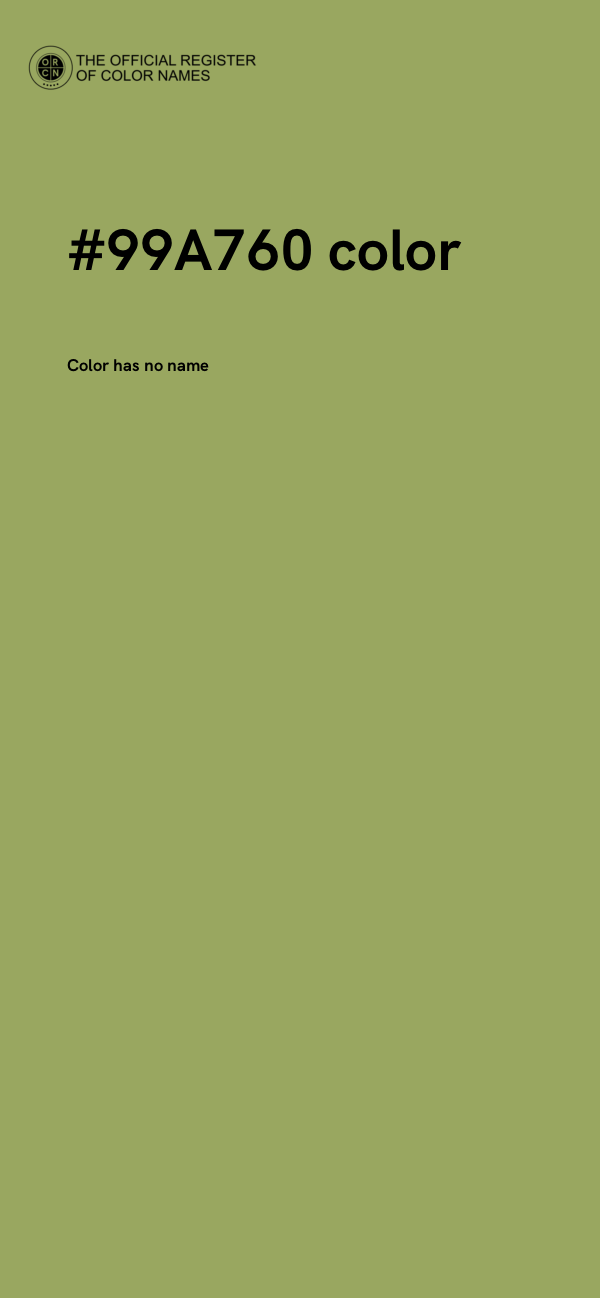 #99A760 color image