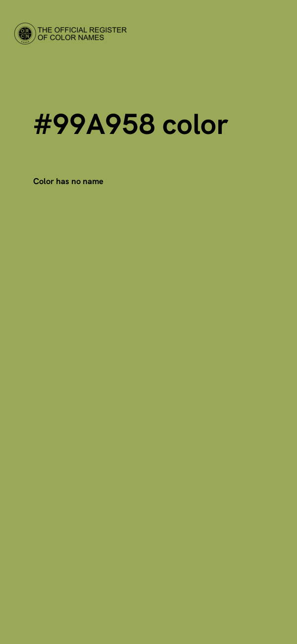 #99A958 color image