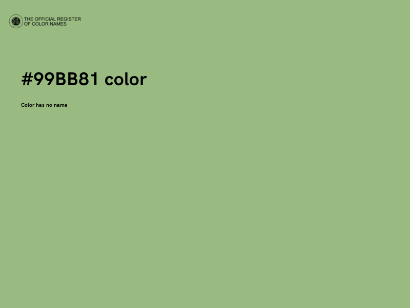 #99BB81 color image