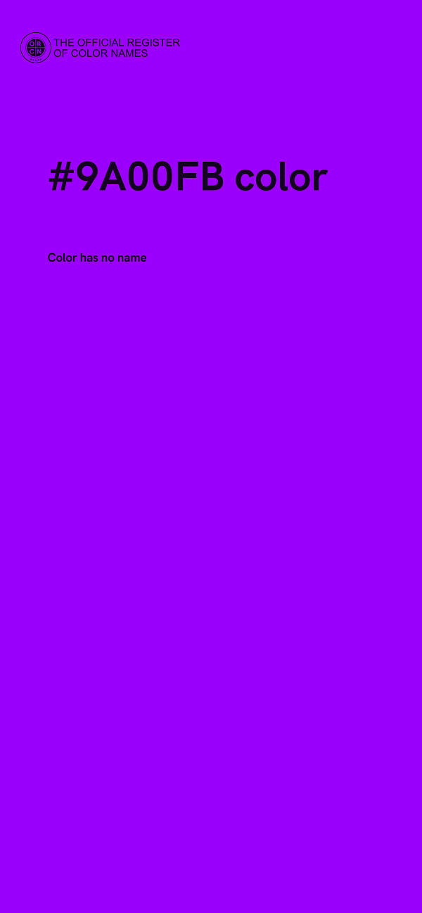 #9A00FB color image