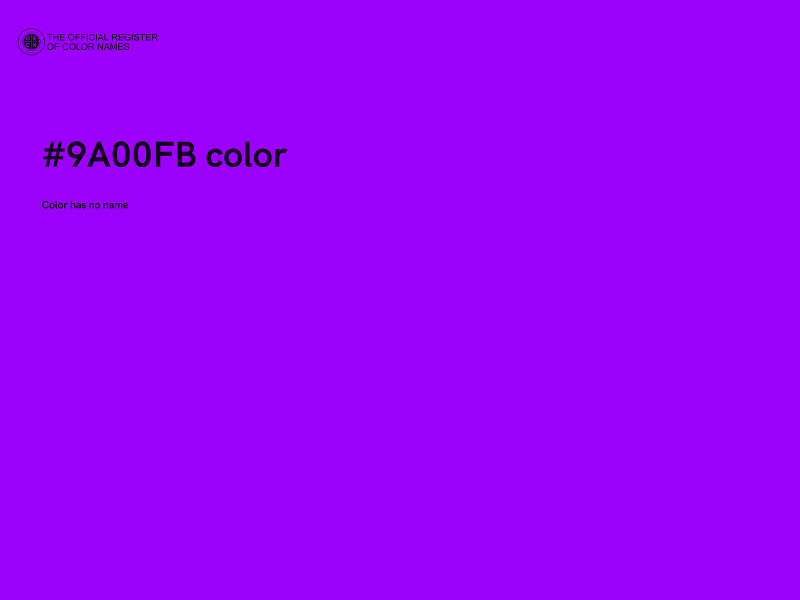 #9A00FB color image