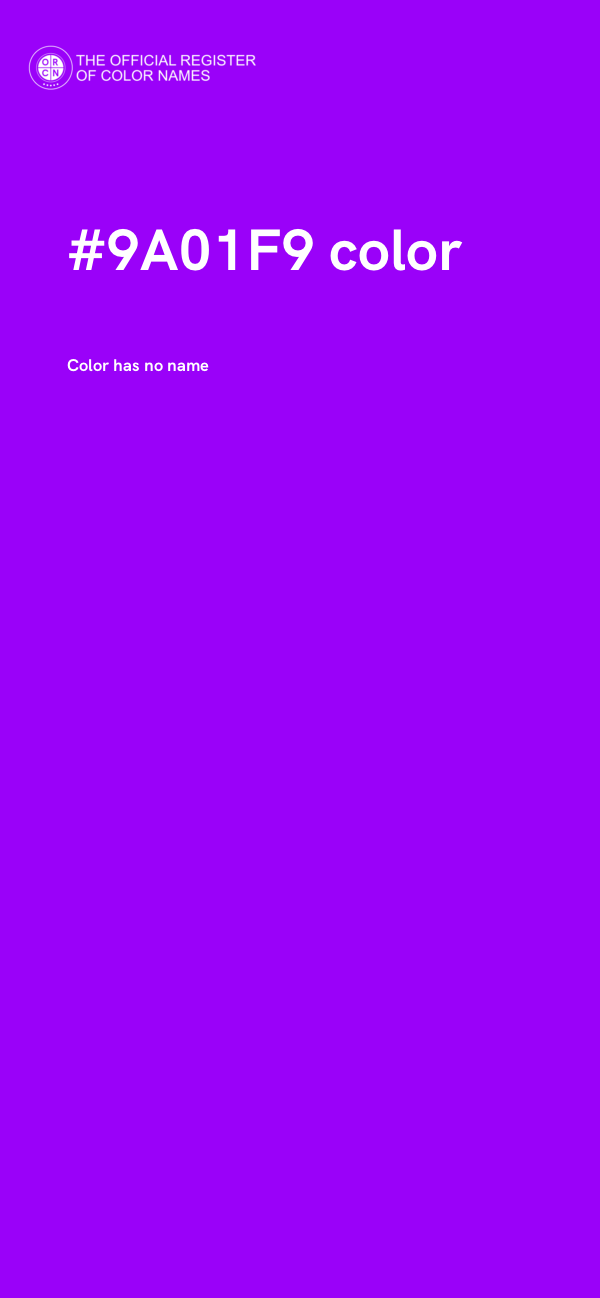 #9A01F9 color image