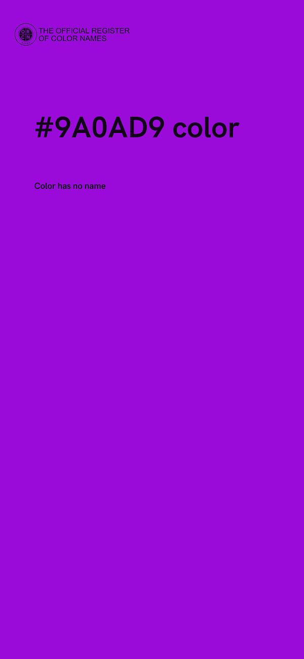 #9A0AD9 color image