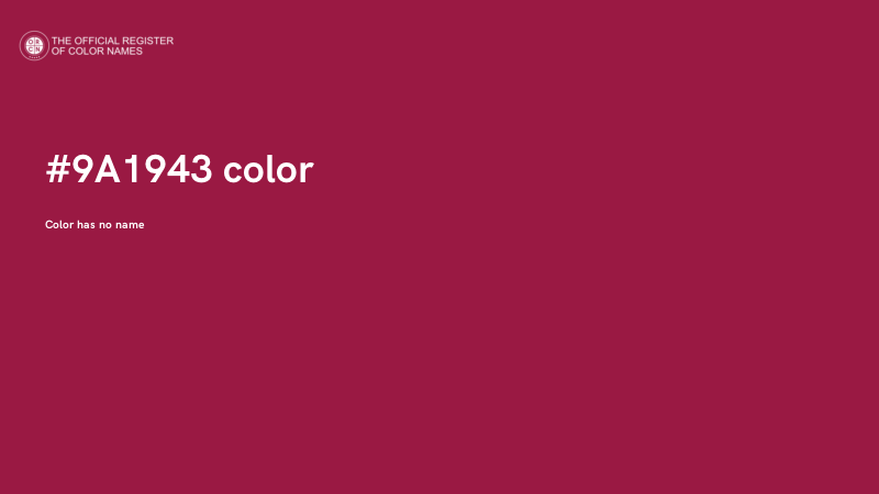 #9A1943 color image