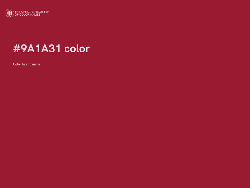 #9A1A31 color image