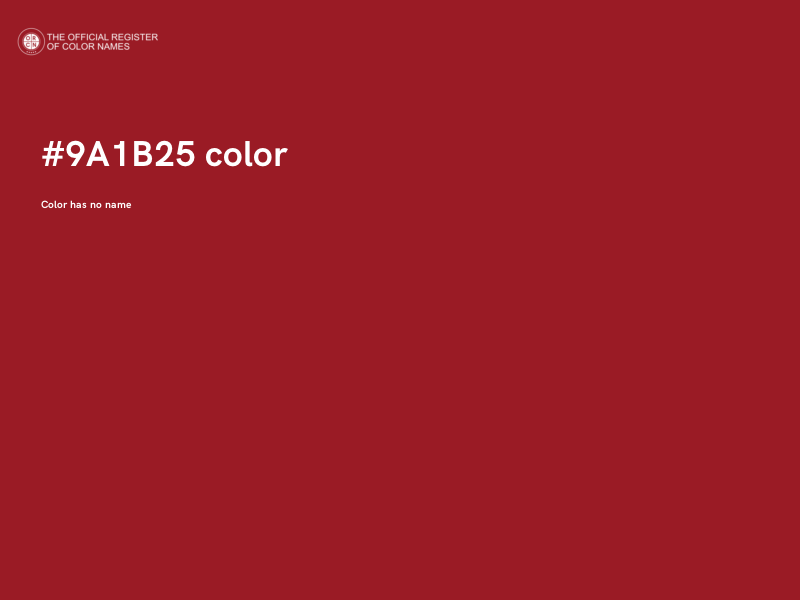 #9A1B25 color image