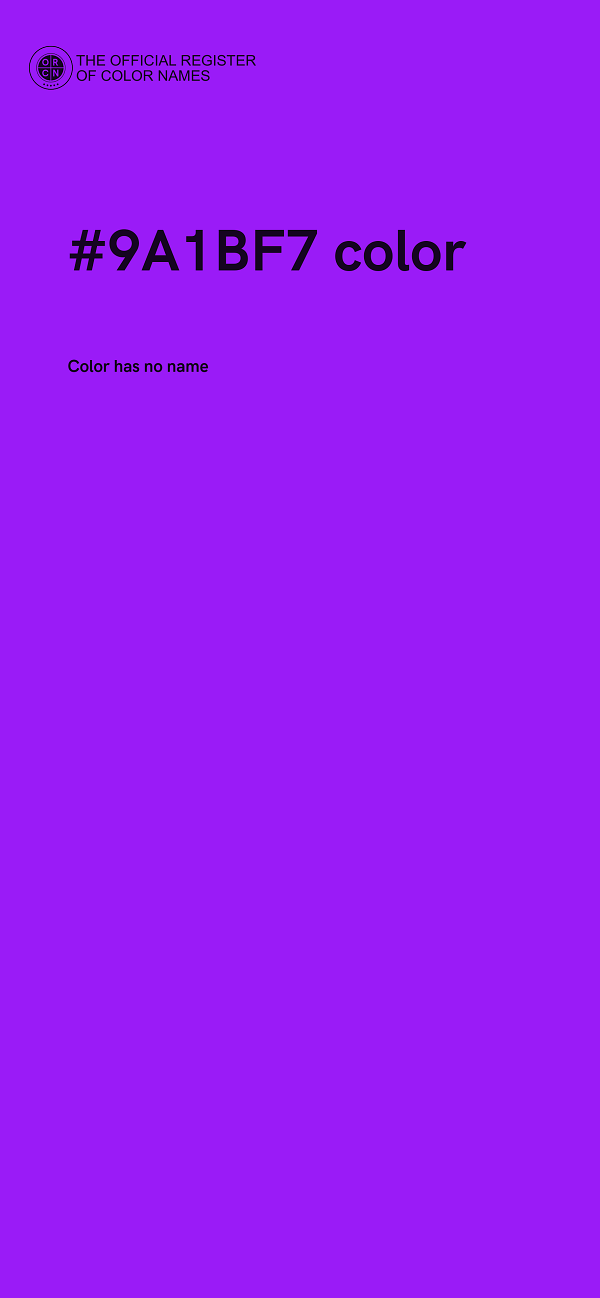 #9A1BF7 color image