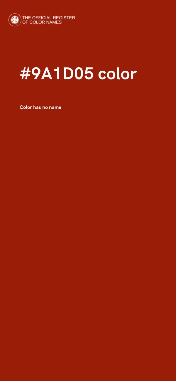 #9A1D05 color image