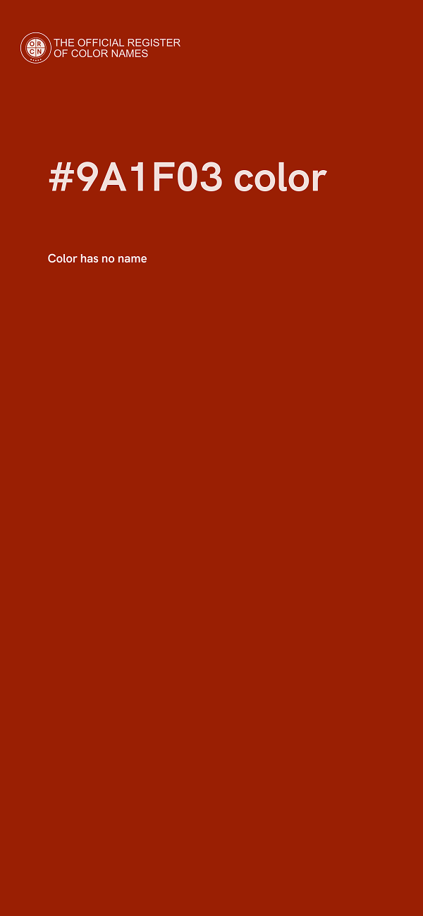 #9A1F03 color image