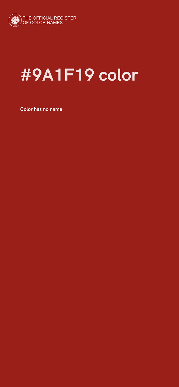 #9A1F19 color image