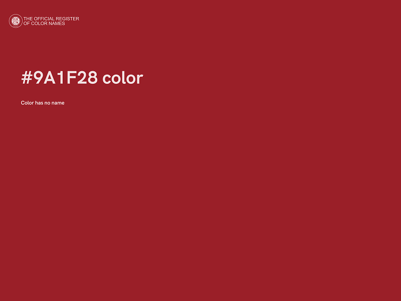 #9A1F28 color image