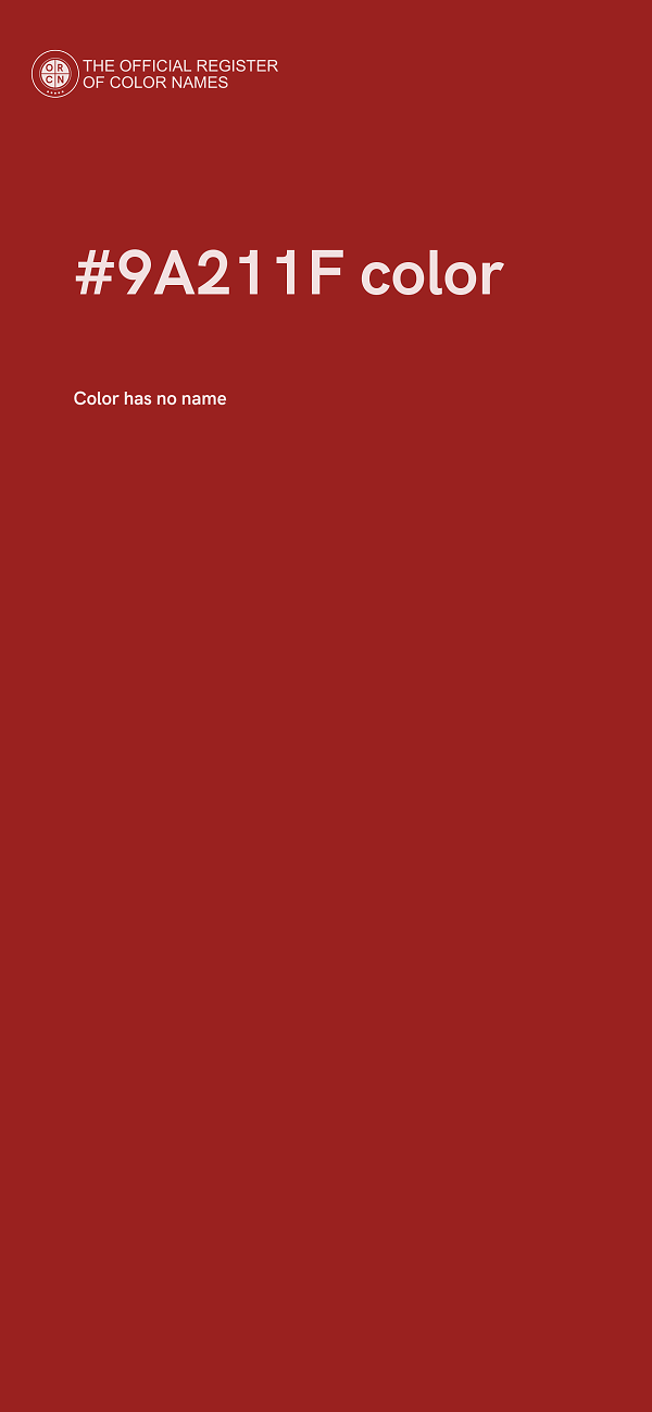 #9A211F color image