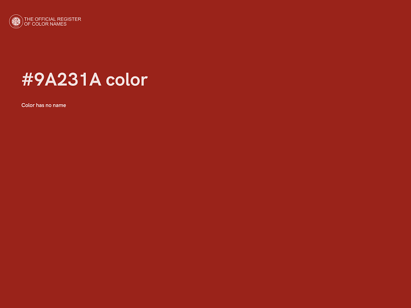 #9A231A color image